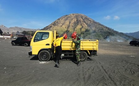 Polres Probolinggo Aksi Nyata Jaga Kebersihan Bromo Pasca Kasada